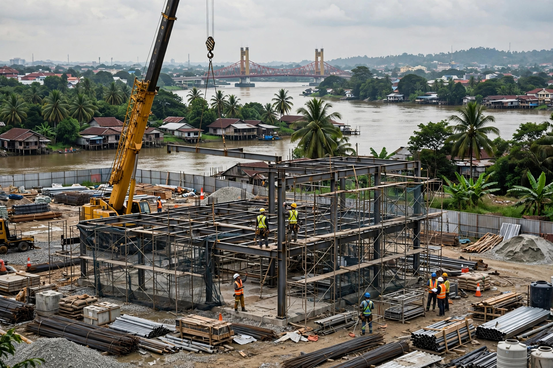 Pekerjaan konstruksi gedung dan instalasi